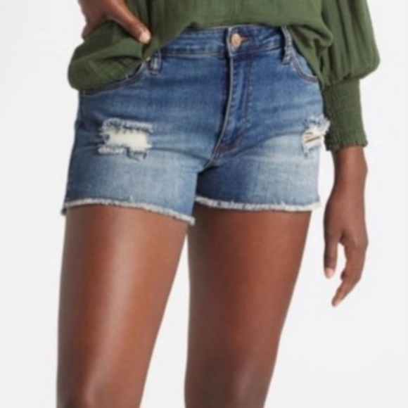 NEW STS Blue Aubrey 10"‎ High-Rise Denim Cut-off Style Jean Shorts - Picture 1 of 10